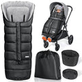 Orzbow Universal Winter Stroller Footmuff, Zipper, Grow-With-Me Baby Winter Stroller Sleeping Bag, Coral Fleece, Adjustable Length, Reflective Strip, Anti-Slip Particles, 97 to 117*44cm, Black