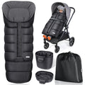 Orzbow Stroller Footmuff Winter, Buggy Footmuff, Zipper, Black, Adjustable Baby Stroller Footmuff with Replaceable Bottom, Warm, Anti-Slip Protection & Universal, 97/117*44cm