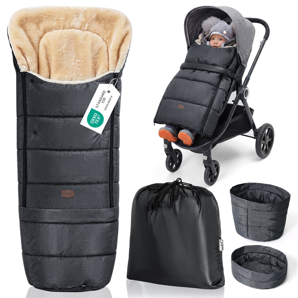 Orzbow Stroller Footmuff Universal, Faux Sheepskin Baby Bunting Bag, Warm